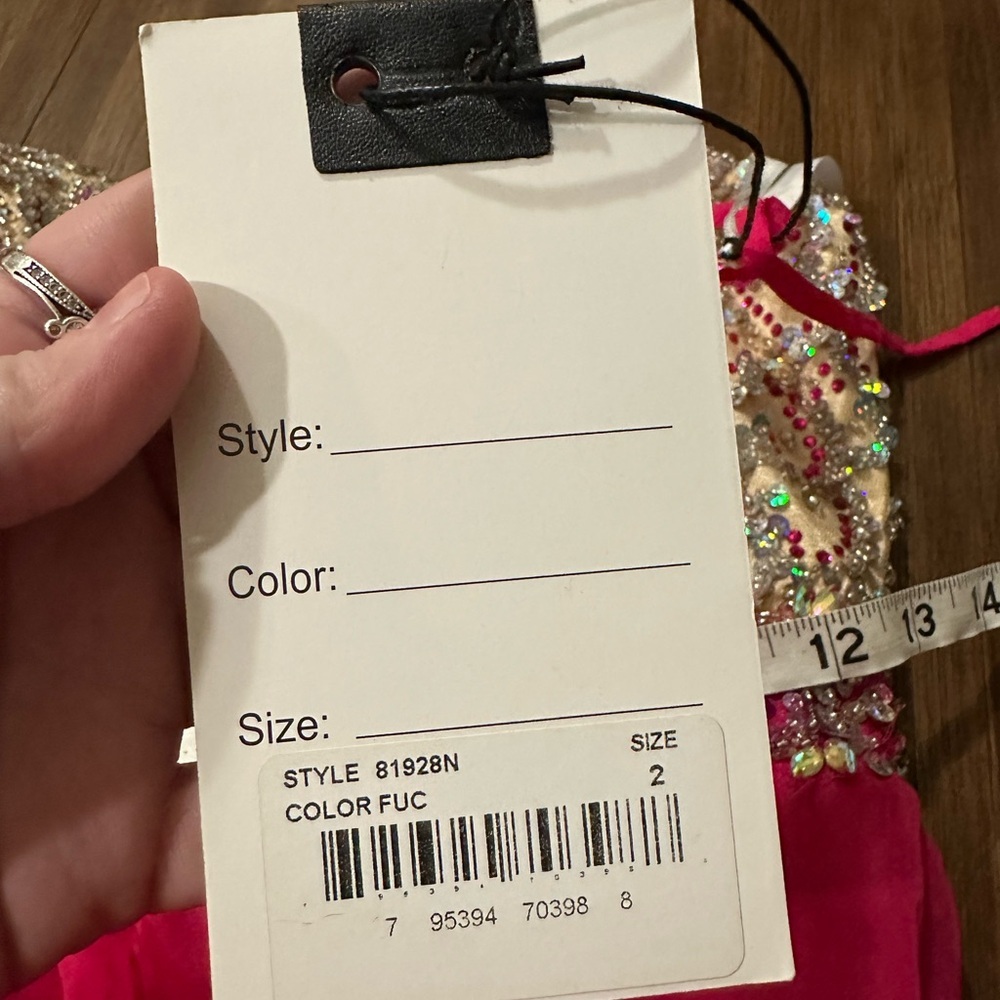 NWT Mac Duggal embellished short prom homecoming event dress 81928N fuschia sz 2 - Picture 10 of 10